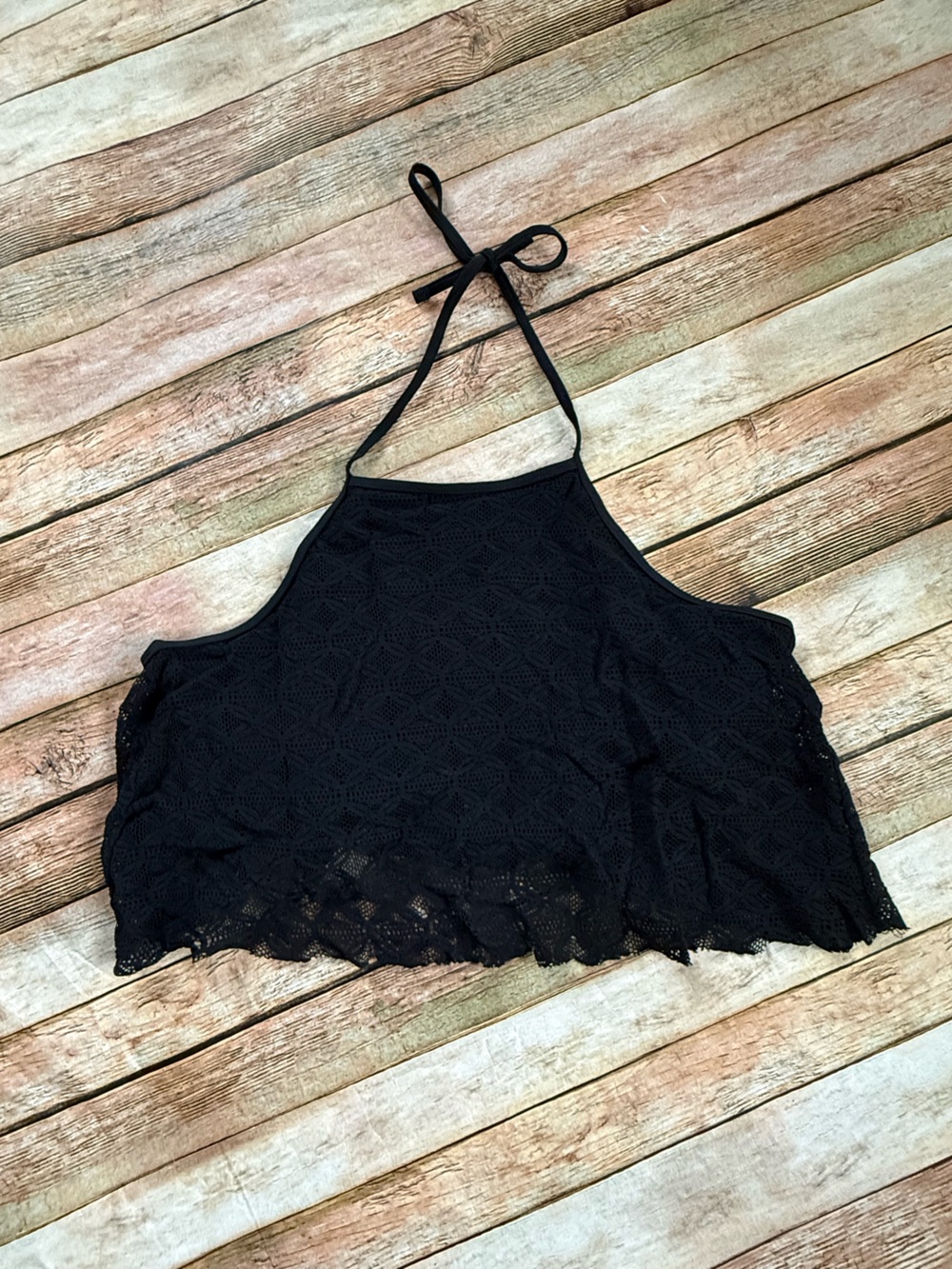 SO Black Lace Halter Bikini Top